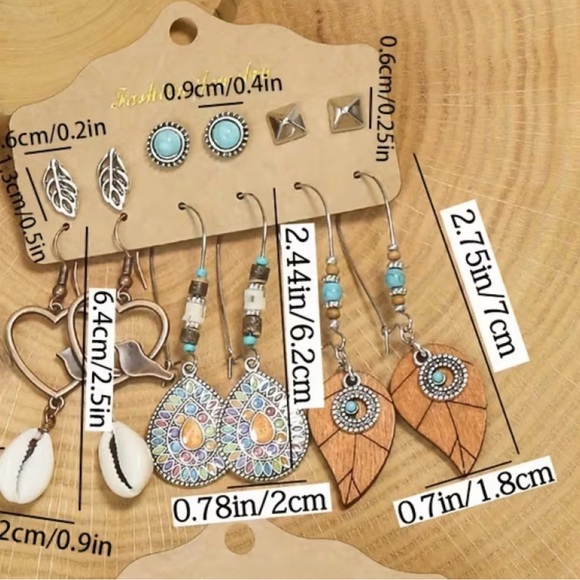 Bohemian Multi-Color Earring Set - Picture 7 of 9